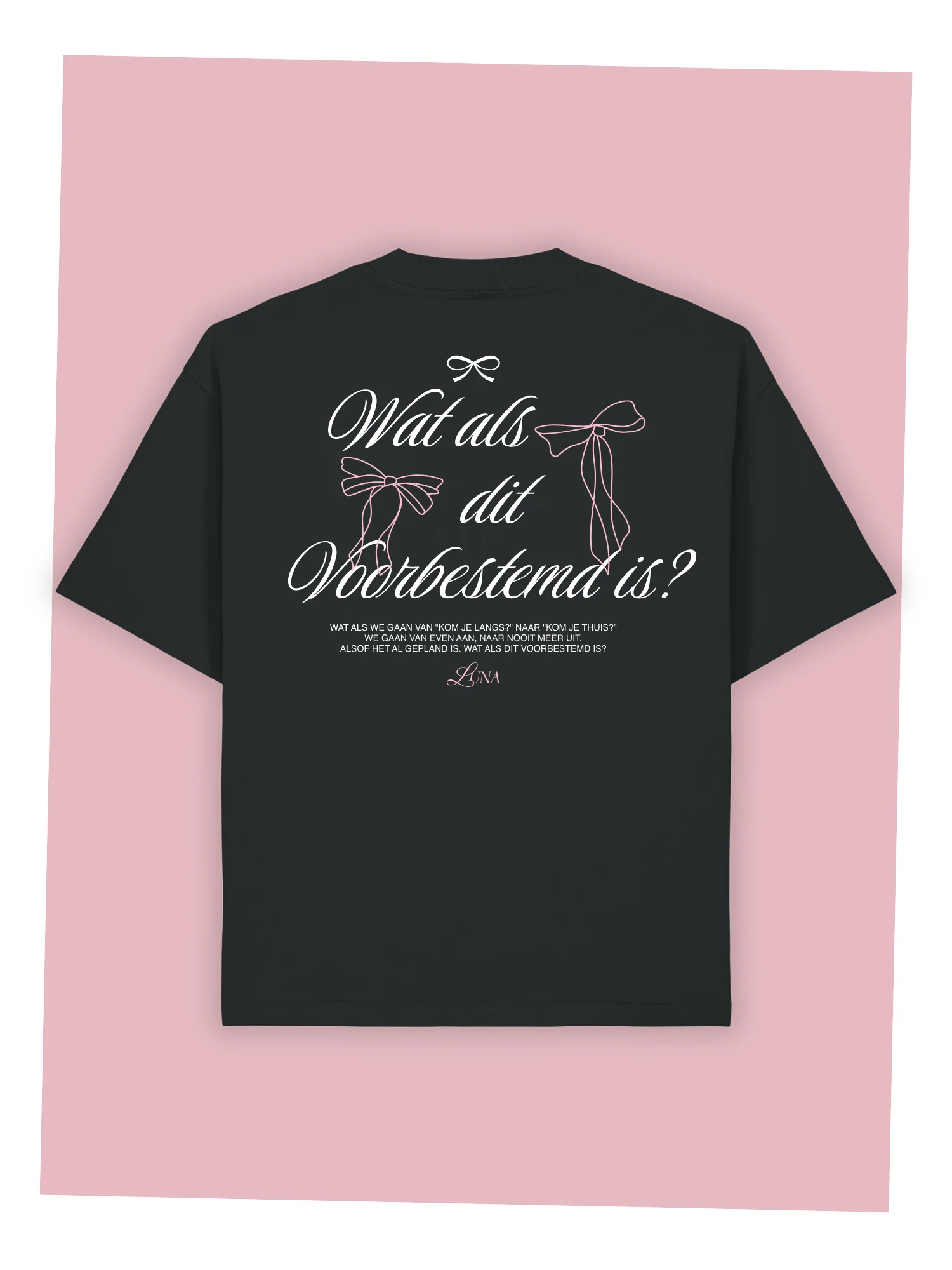 LUNA | "Voorbestemd" T-Shirt Zwart - Image 3